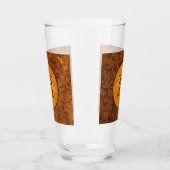 Verre Monogramme Rond Classique en Bois Ton Burl (Gauche)