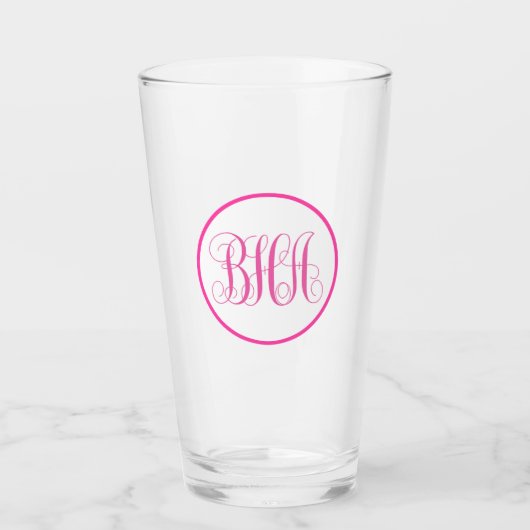 Verre Monogramme rose (Devant)