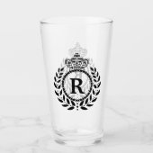 Verre Monogramme royal noir de la couronne | de (Devant)