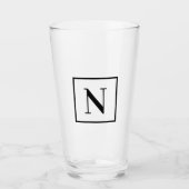 Verre Monogramme simple à bordure carrée noire à lettre (Devant)
