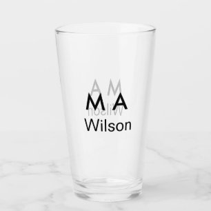 Verre Monogramme simple ajoutez votre lettre de nom homm
