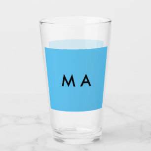 Verre Monogramme simple ajoutez votre lettre de nom homm