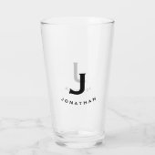 Verre Monogramme simple initial et nom (Dos)