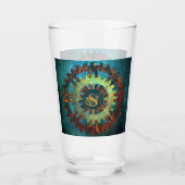 Verre Monogramme Steampunk Verdigris Rusty Cogwheel (Dos)