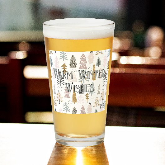 Verre Monogramme subtil, Arbres d'hiver rustiques Pint B