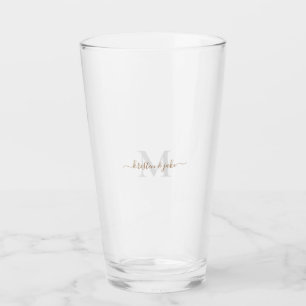 Verre Monogrammes et noms de script Gold & Grey