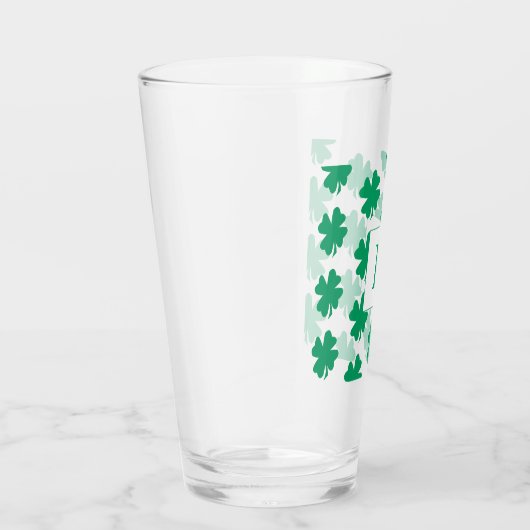 Verre Monogrammes Motif de Shamrock irlandais Green Clov (Droite)