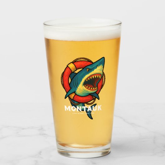 Verre Montauk Salvage Co. Shark Glass v2 (Devant (rempli))