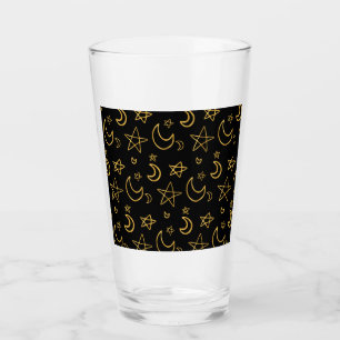Verre Moons et étoiles Motif or