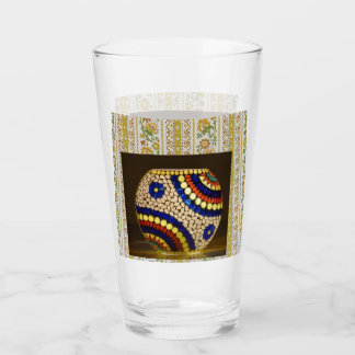 Verre Mosaïque Lanterne Imprimée avec Motif Floral