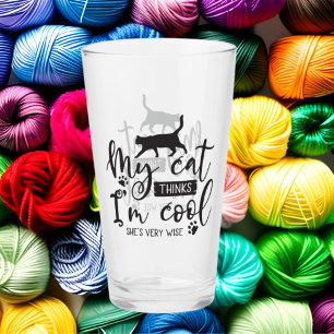 Verre mot-art amoureux des chats amusant