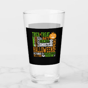 Verre Mot d'Halloween Jumble coloré mignon araignée Citr