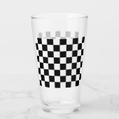 Verre Motif blanc de noir classique de damier (Dos)