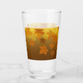 Verre Motif d'automne avec feuilles d'érable en chute et (Dos)