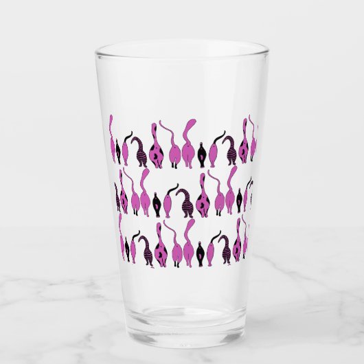 Verre Motif de boutons de chats violets (Devant)