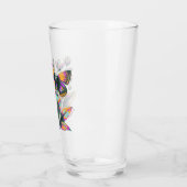 Verre Motif de fleurs de papillon vibrant (Gauche)