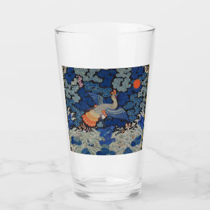 Verre Motif de grue chinoise vintage : bleu impérial