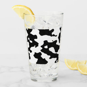 Verre Motif de vache noir et blanc