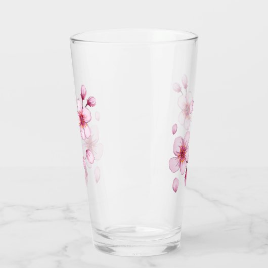 Verre Motif en fleurs de cerisier rose (Gauche)