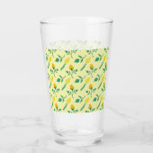 Verre Motif floral avec rose jaune et fleurs de tulipe (Dos)