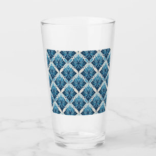 Verre Motif floral boho élégant en bleu