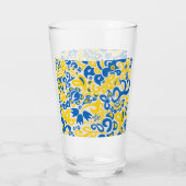 Verre Motif folklorique aux couleurs du drapeau ukrainie (Dos)