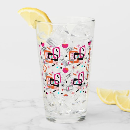 Verre Motif géométrique moderne rétro du milieu du (Devant glace)