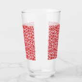 Verre Motif léopard des coeurs en rouge sur blush (Gauche)