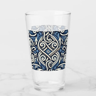Verre Motif moderne grec bleu et blanc