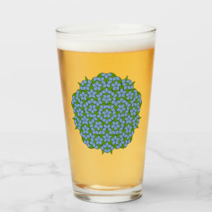 Verre Motif Rhombus Penrose vert et bleu