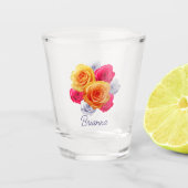 Verre Motif Rose en fleurs personnalisé (Devant)
