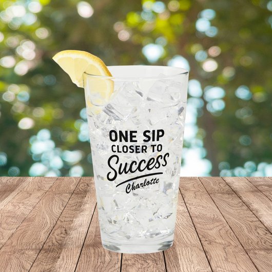 Verre Motivation succès citation noir