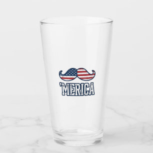Verre Moustache Américaine Patriotique Design Vectoriel