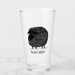 Verre Moutons noirs de bande dessinée mignonne avec le