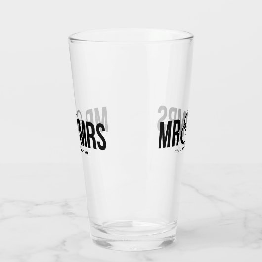 Verre Mr & Mrs Mariage Personnalisé Faveur (Gauche)