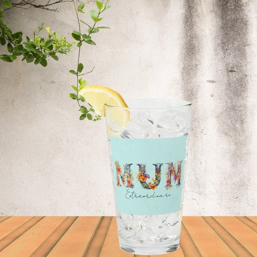 Verre Mum Extraordinaire Floral Typographie