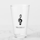 Verre Musical Treble Clef noir blanc (Devant)