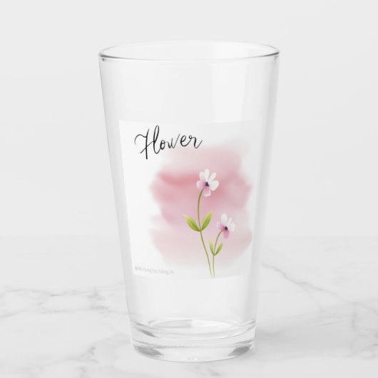 Verre Musique aux fleurs de violet (Devant)
