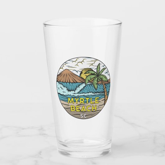 Verre Myrtle Beach Caroline du Sud Vintage (Devant)