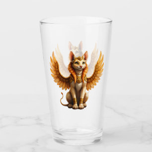 Verre Mystical Winged Cat Sphinx - Art Imaginaire égypti