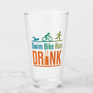 Verre Nager Vélo Courir Boire Drôle Triathlon Boisson