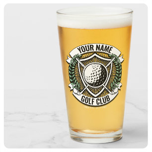 Verre NAME personnalisé Golfeur Golf Club Pelouse Clubho
