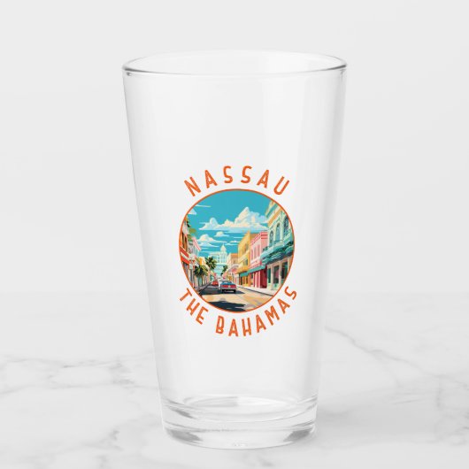 Verre Nassau Bahamas Travel Art Vintage (Devant)