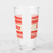 Verre Naughty Red Pepperment Candy Marbled Stripes (Gauche)