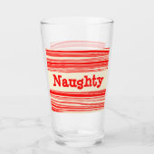 Verre Naughty Red Pepperment Candy Marbled Stripes (Devant)