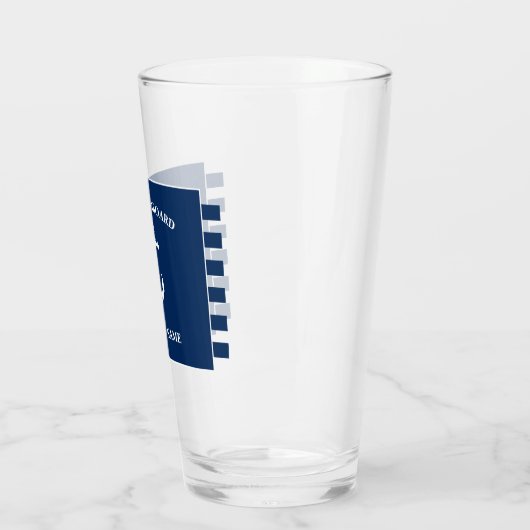 Verre Nautical Navy Blue Welcome Aboard Nom du bateau An (Gauche)