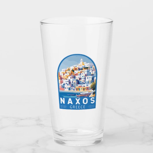 Verre Naxos Grèce Illustration Voyage Art Vintage (Devant)