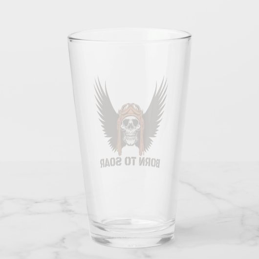 Verre Né à Soar, Aviation, Aéronef, Pilote, Crâne, Ailes (Dos)