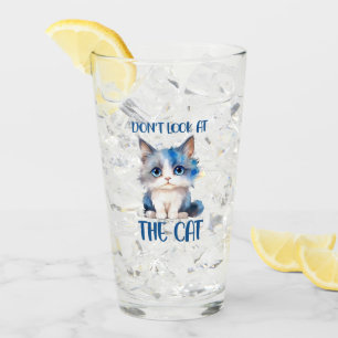 Verre Ne regardez pas le chat - adorable chaton bleu