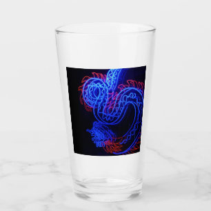 Verre Neon Blue Dragon Black Arrière - plan brillant